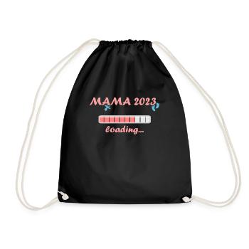 Mom 2023 Loading Pregnancy Announcement Baby - Drawstring Bag - black - Front