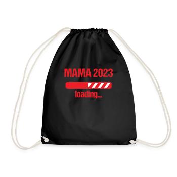 Mom 2023 Loading Pregnancy Announcement Baby - Drawstring Bag - black - Front