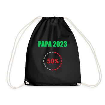 Papa 2023 Loading Vaterschaft Vater Werden Dad - Turnbeutel - Schwarz - Vorne