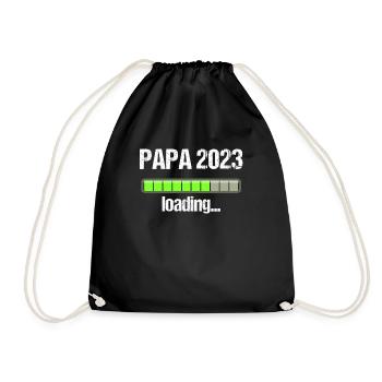 Papa 2023 Loading Vaterschaft Vater Werden Dad - Turnbeutel - Schwarz - Vorne
