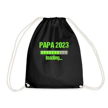 Papa 2023 Loading Vaterschaft Vater Werden Dad - Turnbeutel - Schwarz - Vorne