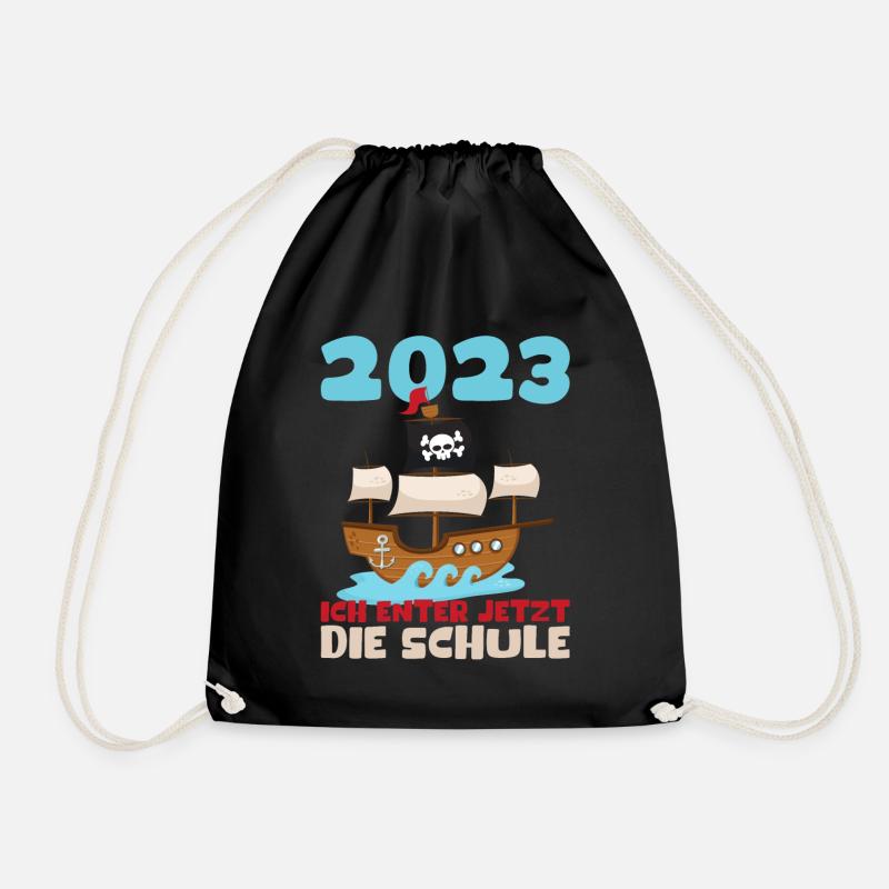 Schulkind 2023 Pirat Einschulung Erstklässler Kind - Turnbeutel - Schwarz