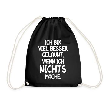 Müde Faul Job Schlafen Fertig Mitarbeiter Geschenk - Turnbeutel - Schwarz - Vorne
