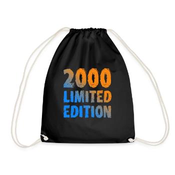 2000 Limited Edition Birthday Gift Wife Husband - Drawstring Bag - black - Front