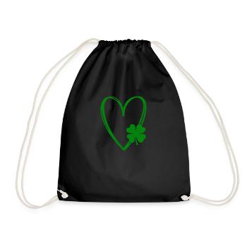 St Patricks Day Accessoires Ireland Shamrock Deko - Turnbeutel - Schwarz - Vorne