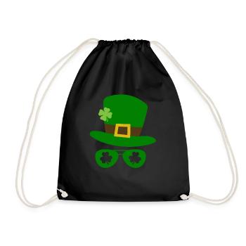 Accessoires de la Saint-Patrick Irlande Shamrock Décoration - Sac de sport léger - noir - Devant