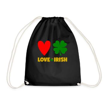 Accessoires de la Saint-Patrick Irlande Shamrock Décoration - Sac de sport léger - noir - Devant