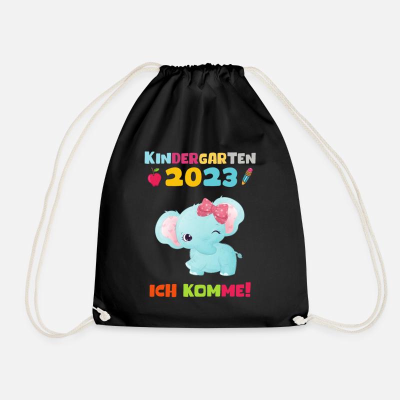 Kindergarten 2023 Ich Komme Mädchen Kita Geschenk - Turnbeutel - Schwarz