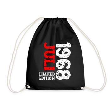 1968 Juli Limited Edition Geburtstag Geschenk - Turnbeutel - Schwarz - Vorne