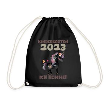 Kindergarten 2023 Jungen Mädchen Kita Geschenk - Turnbeutel - Schwarz - Vorne
