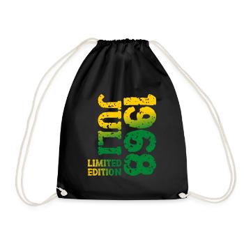 1968 Juli Limited Edition Geburtstag Geschenk - Turnbeutel - Schwarz - Vorne