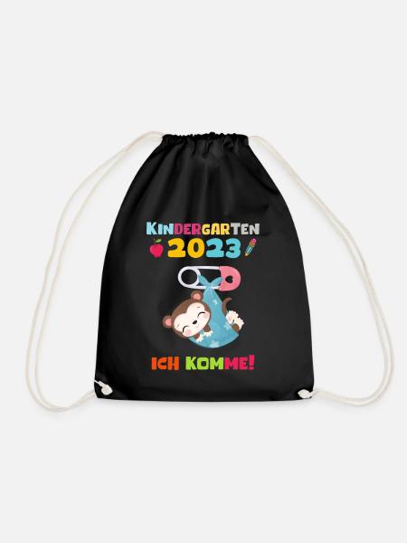 Kindergarten 2023 Ich Komme Mädchen Kita Geschenk - Turnbeutel - Schwarz