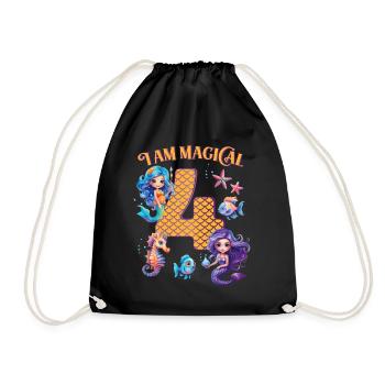 Mermaid Anniversaire 4 ans - Sac de sport léger - noir - Devant