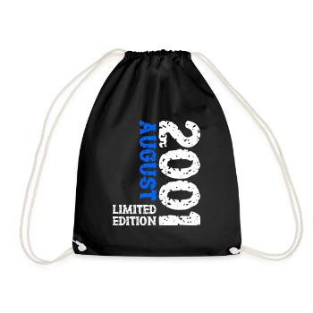 2001 August Limited Edition 22. Geburtstag Outfit - Turnbeutel - Schwarz - Vorne