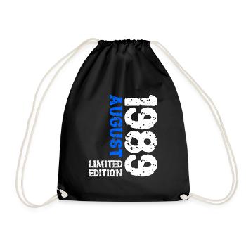 1989 August Limited Edition 34. Geburtstag Outfit - Turnbeutel - Schwarz - Vorne