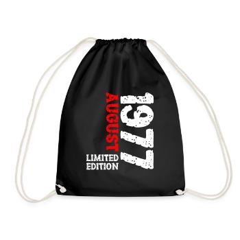 1977 August Limited Edition 46. Geburtstag Outfit - Turnbeutel - Schwarz - Vorne
