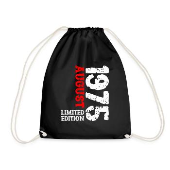 1975 August Limited Edition 48th Birthday Outfit - Drawstring Bag - black - Front