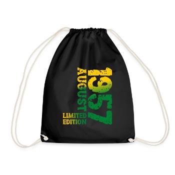 1957 August Limited Edition 66th Birthday Outfit - Drawstring Bag - black - Front