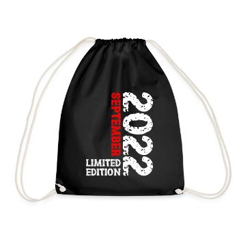 2022 September Limited Edition 1st Birthday Decoration - Drawstring Bag - black - Front