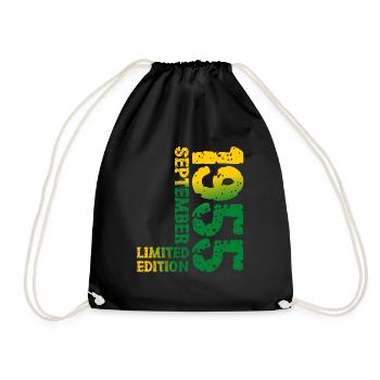 1955 Septembre Edition Limitée 68th Birthday Deco - Sac de sport léger - noir - Devant