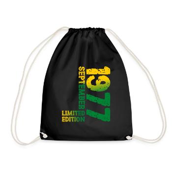 1977 Septembre Édition Limitée 46th Birthday Décoration - Sac de sport léger - noir - Devant