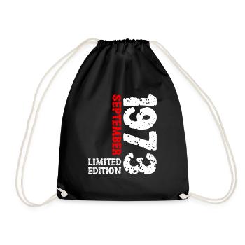 1973 Septembre Édition Limitée 50th Birthday Deco - Sac de sport léger - noir - Devant
