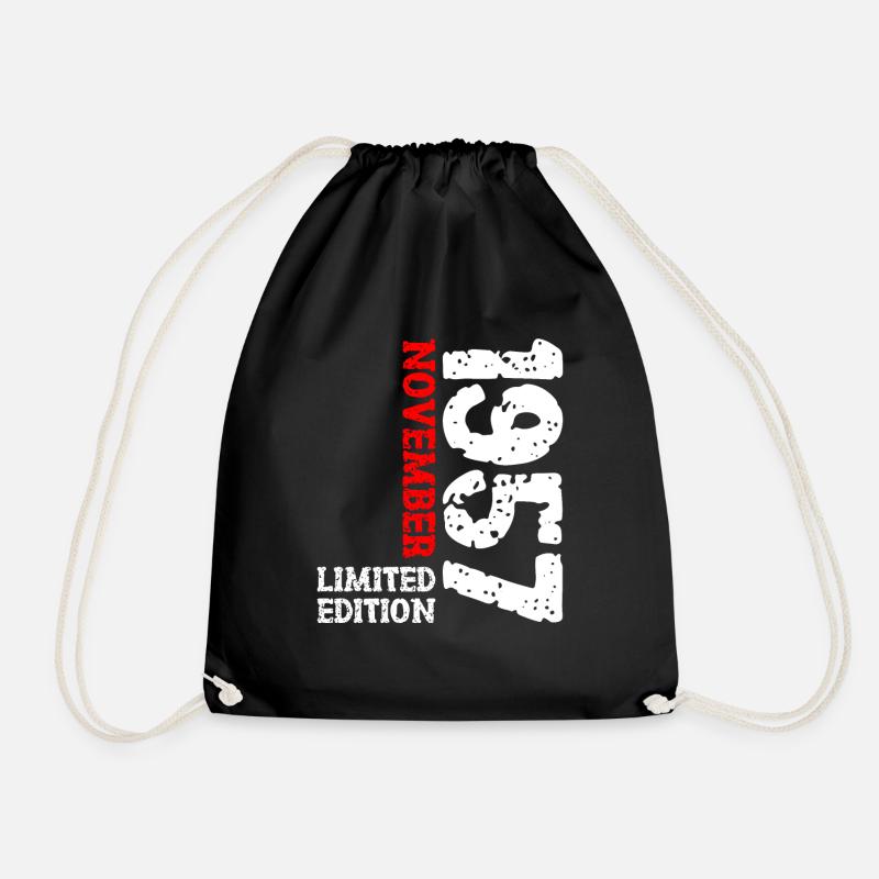 1957 November Limited Edition 66th Birthday Decoration - Drawstring Bag - black