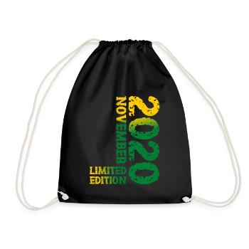 2020 November Limited Edition 3rd Birthday Decorations - Drawstring Bag - black - Front