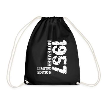 1957 November Limited Edition 66th Birthday Decoration - Drawstring Bag - black - Front