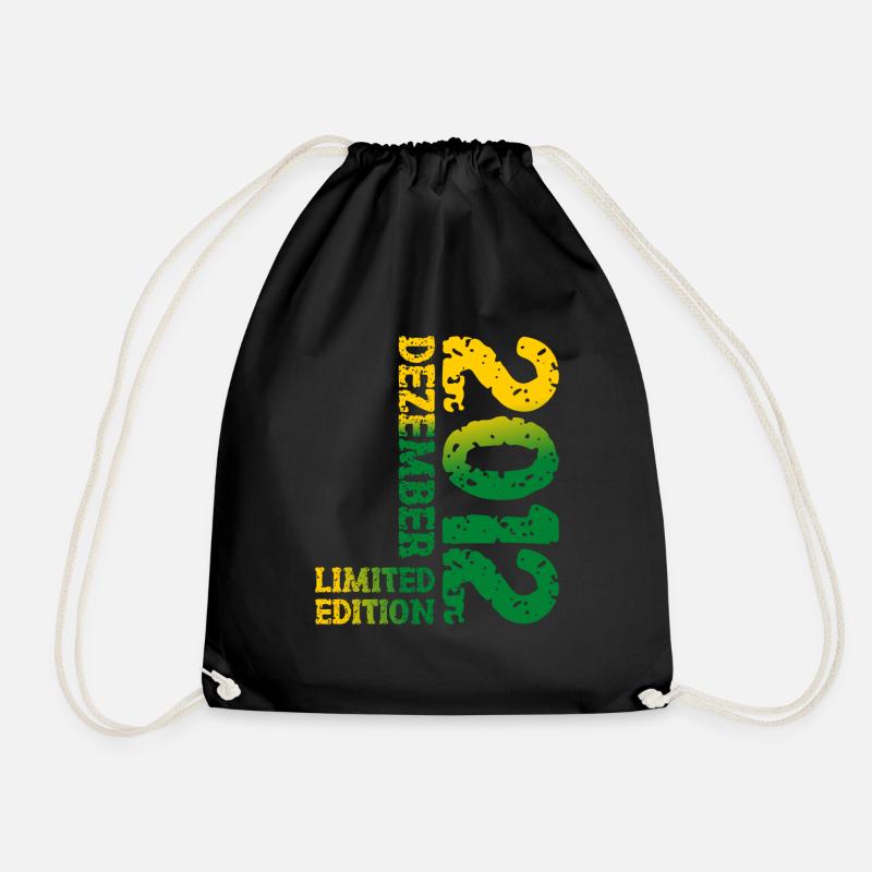 2012 December Limited Edition 11th Birthday Decoration - Drawstring Bag - black