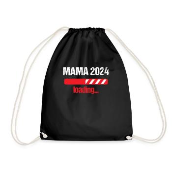Mama 2024 Loading Schwangerschaft Bekanntgabe Baby - Turnbeutel - Schwarz - Vorne