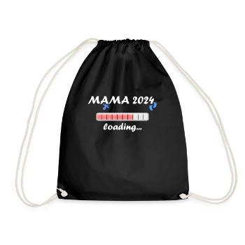 Mama 2024 Loading Schwangerschaft Bekanntgabe Baby - Turnbeutel - Schwarz - Vorne