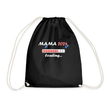 Mama 2024 Loading Schwangerschaft Bekanntgabe Baby - Turnbeutel - Schwarz - Vorne