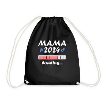 Mama 2024 Loading Schwangerschaft Bekanntgabe Baby - Turnbeutel - Schwarz - Vorne