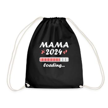 Mama 2024 Loading Schwangerschaft Bekanntgabe Baby - Turnbeutel - Schwarz - Vorne