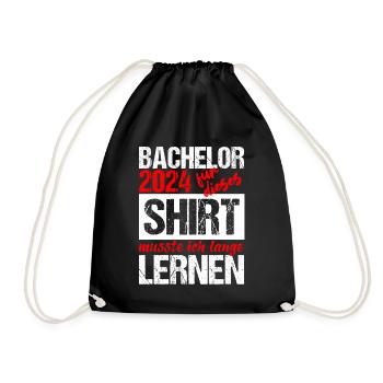 Bachelor 2024 Lange Genug Gelernt Lasst Uns Feiern - Turnbeutel - Schwarz - Vorne