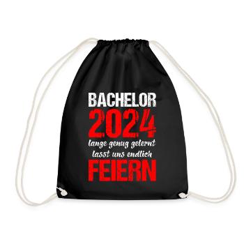 Bachelor 2024 Lange Genug Gelernt Lasst Uns Feiern - Turnbeutel - Schwarz - Vorne