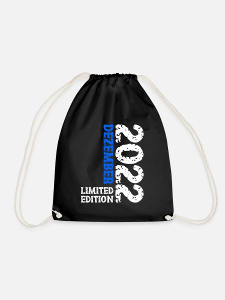 2022 Dezember Limited Edition 1. Geburtstag Deko - Turnbeutel - Schwarz