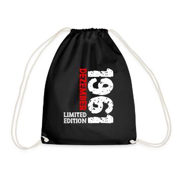 1961 December Limited Edition 62nd Birthday Decoration - Drawstring Bag - black - Front