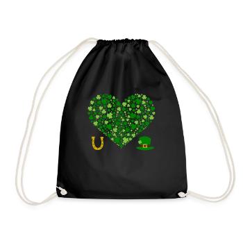 St Patricks Day Accessories Ireland Shamrock Decoration - Drawstring Bag - black - Front