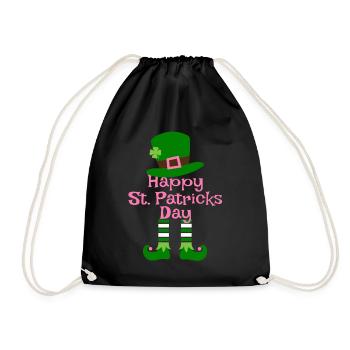 St Patricks Day Accessories Ireland Shamrock Decoration - Drawstring Bag - black - Front