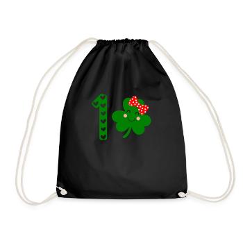 St Patricks Day Accessories Ireland Shamrock Decoration - Drawstring Bag - black - Front
