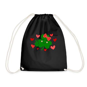 Accessoires de la Saint-Patrick Irlande Shamrock décoration - Sac de sport léger - noir - Devant