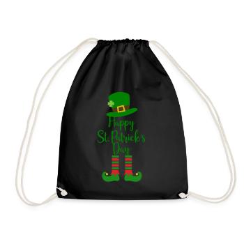 Accessoires de la Saint-Patrick Irlande Shamrock décoration - Sac de sport léger - noir - Devant