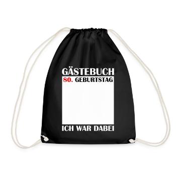 80th Birthday Women's 80th Anniversary Men's Gift - Drawstring Bag - black - Front