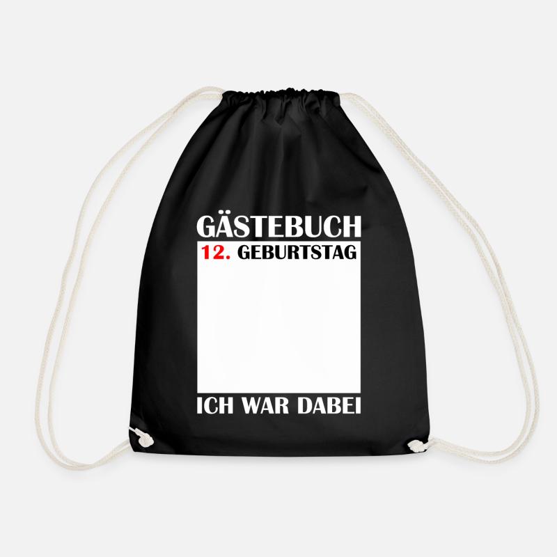 12. Geburtstag Mädchen 12 Jahre Jungen Geschenk - Turnbeutel - Schwarz
