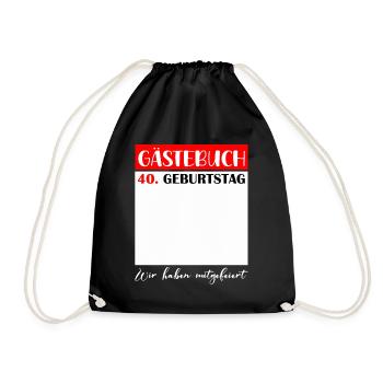 40th Birthday Women 40 Years Men Gift - Drawstring Bag - black - Front