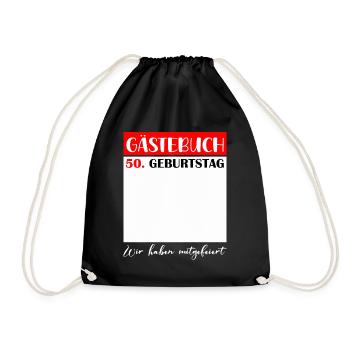 50. Geburtstag Frauen 50 Jahre Männer Geschenk - Turnbeutel - Schwarz - Vorne