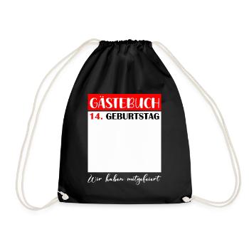 14th Birthday Girl 14 Years Boys Gift - Drawstring Bag - black - Front