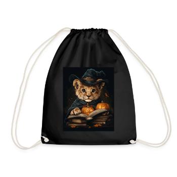 Halloween Cadeau Femmes Lion Hommes Enfants Décoration - Sac de sport léger - noir - Devant